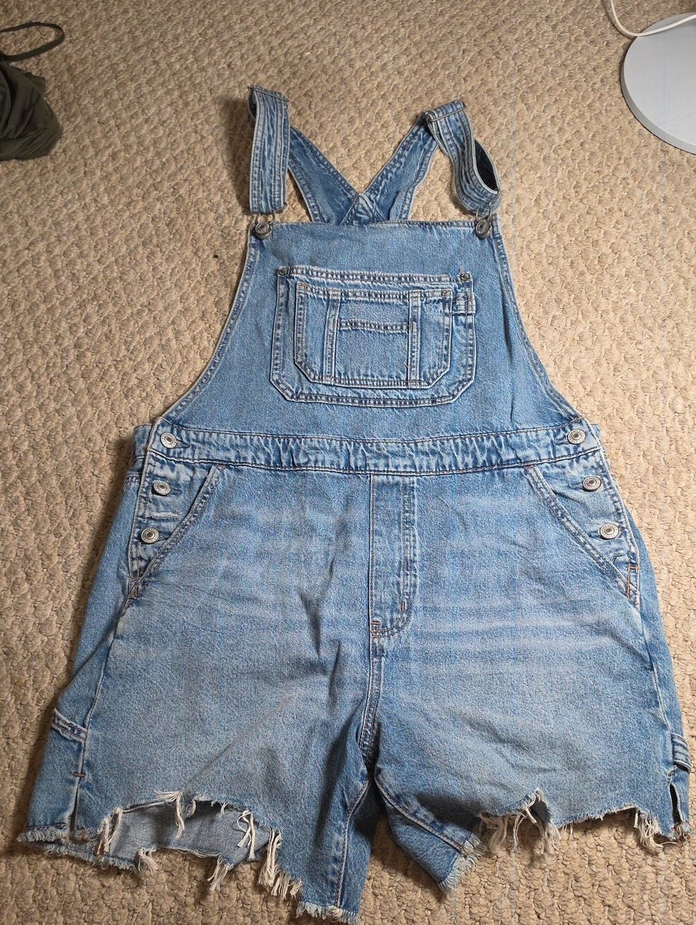 American Eagle Outfitters Light Blue 90's Boyfriend Overall Shorts